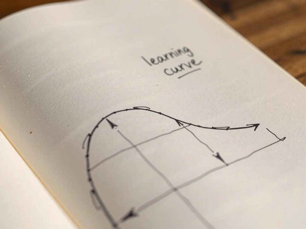 Handgezeichnete Lernkurve